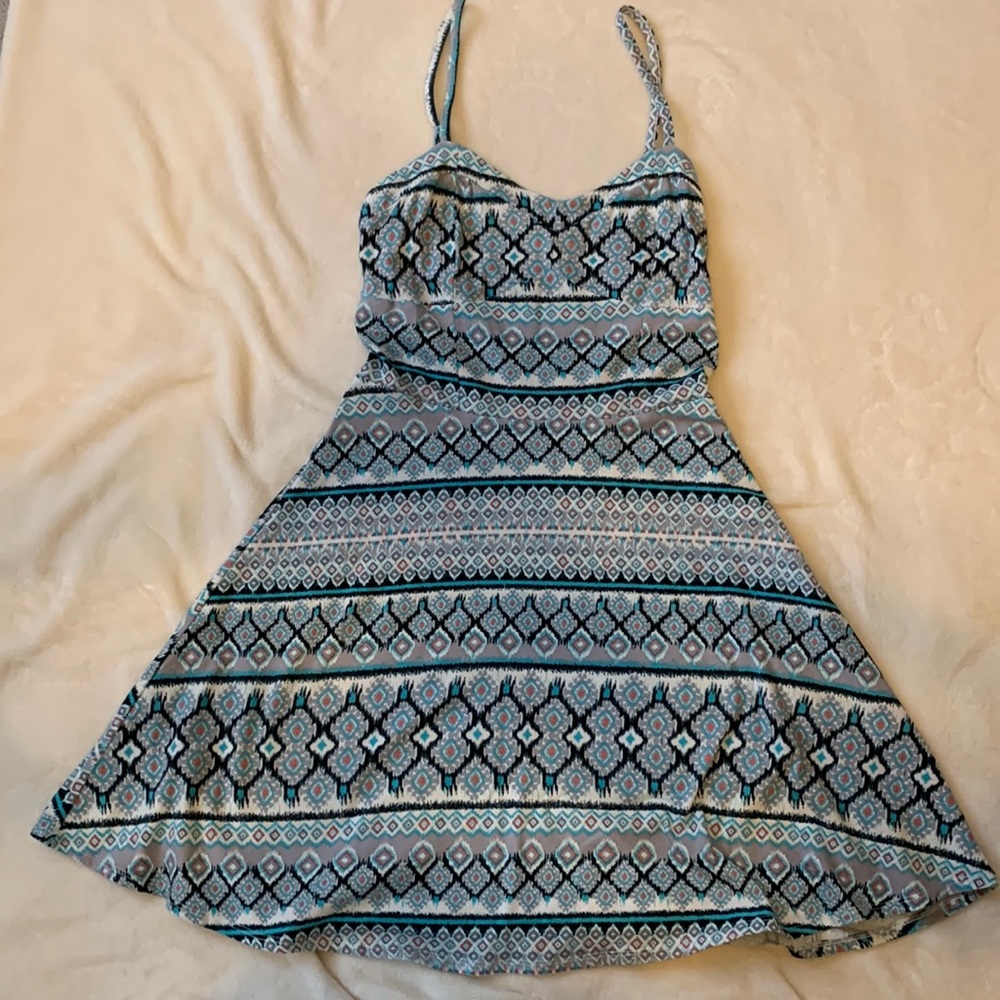Mini dress, skater style with adjustable straps. Size small from Aeropostale